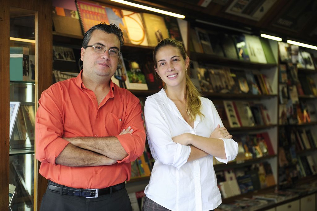 Picture of business partners owners of a small bookstore