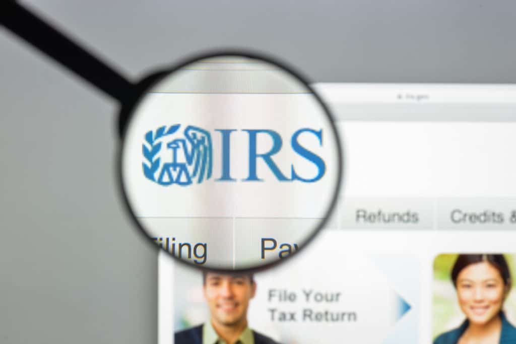 Picture of the IRS website